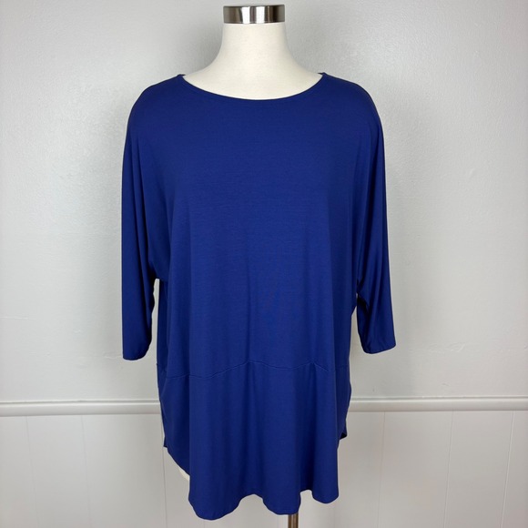 Eileen Fisher Tops - Eileen Fisher Oversized Jersey Knit Tunic Top Size‎ L Cobalt Blue Dolman Sleeve